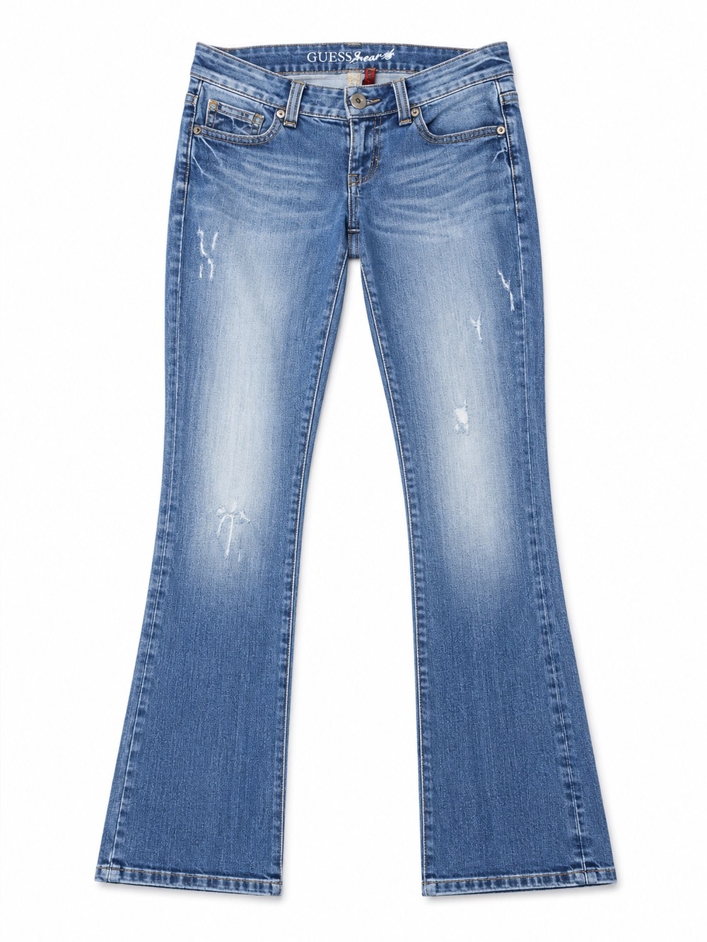 GUESS Jeans Daredevil Boot Cut Jeans Womens 28 Y2K Low Rise Stretch Distressed